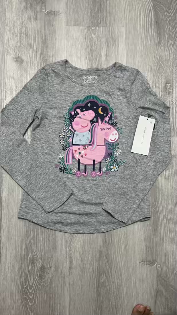 Camiseta mangas largas Peppa con brillo