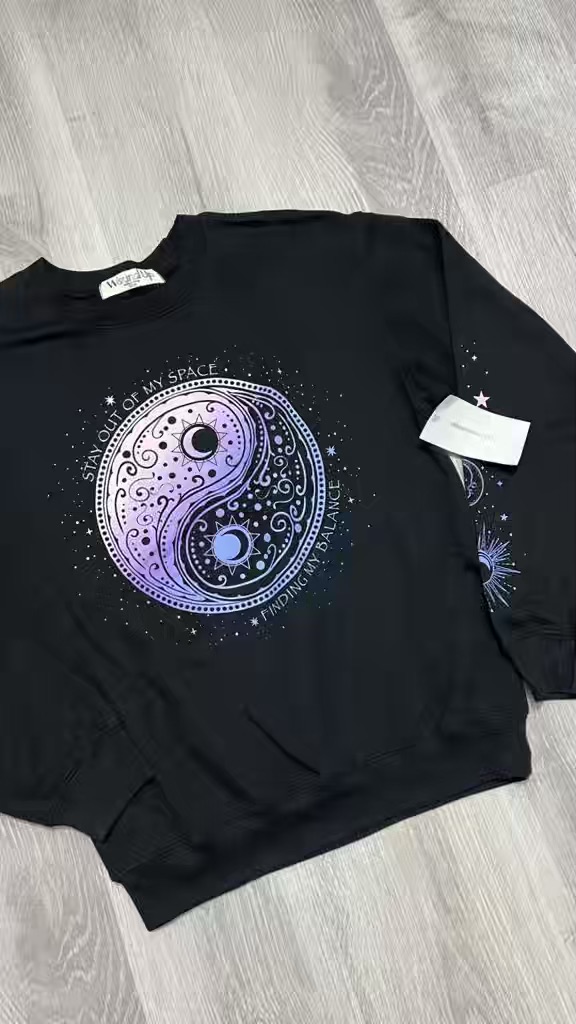 Abrigo diseño de Yin Yang y mensaje