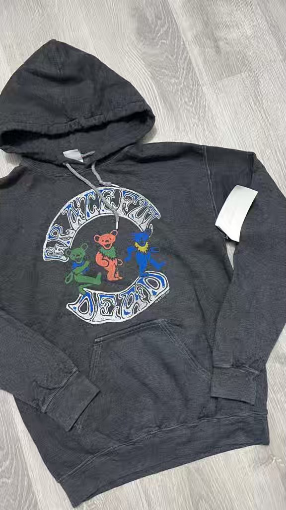Abrigo con hoodie gris oscuro