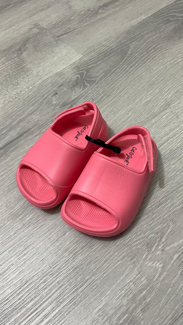 Sandalias de goma rosada